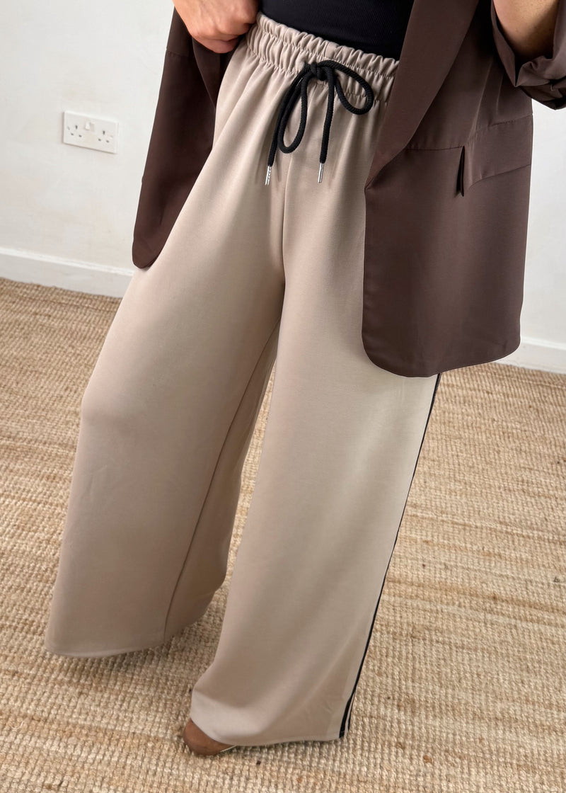 Connie striped jogger - Mocha-The Style Attic