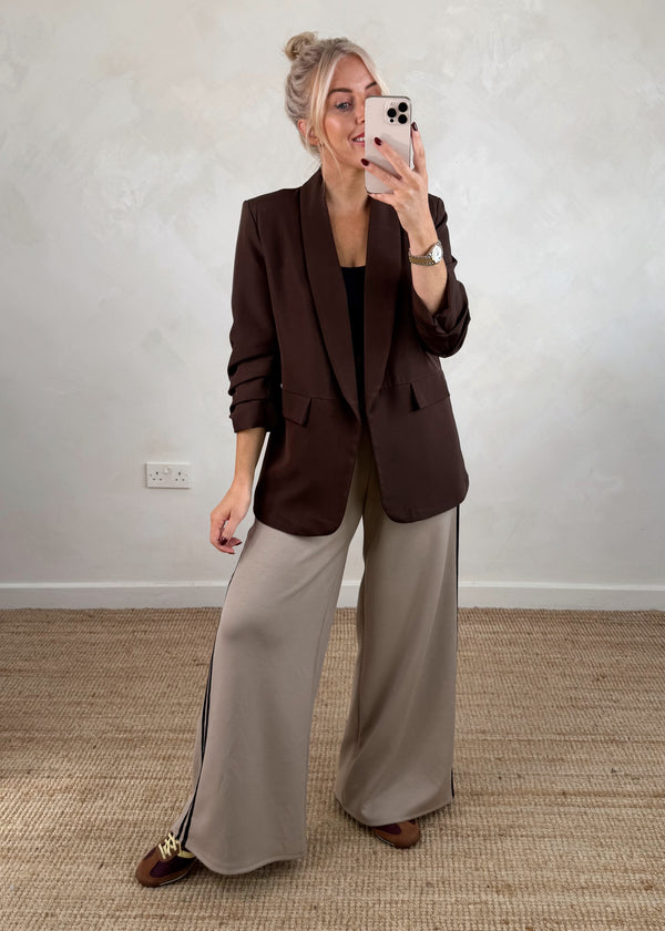 Connie striped jogger - Mocha-The Style Attic