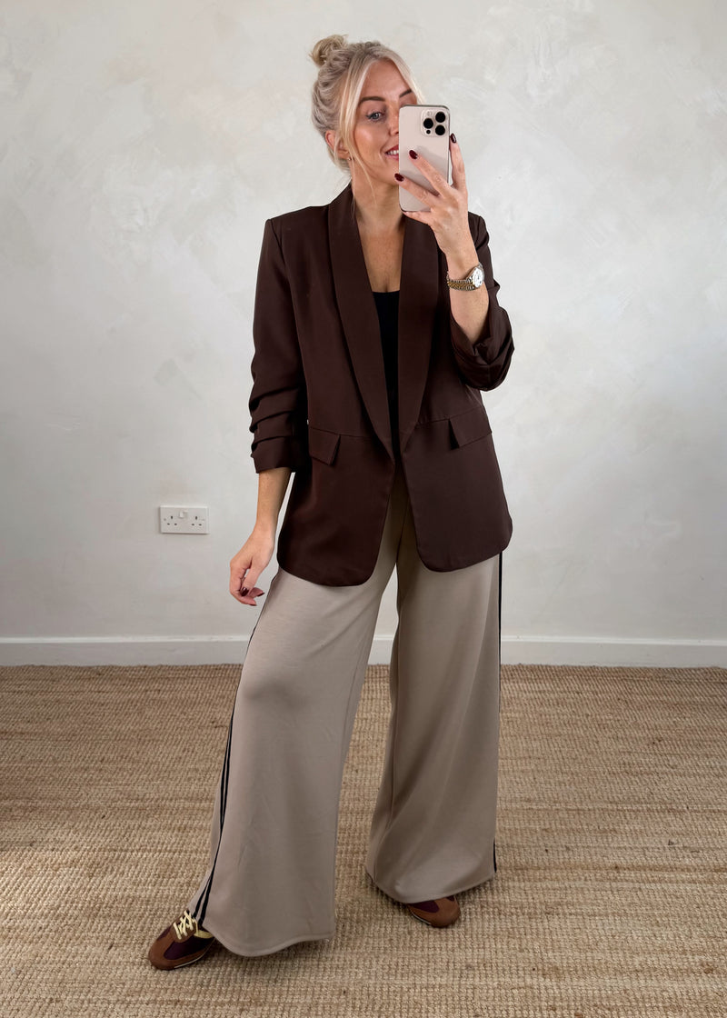 Connie striped jogger - Mocha-The Style Attic