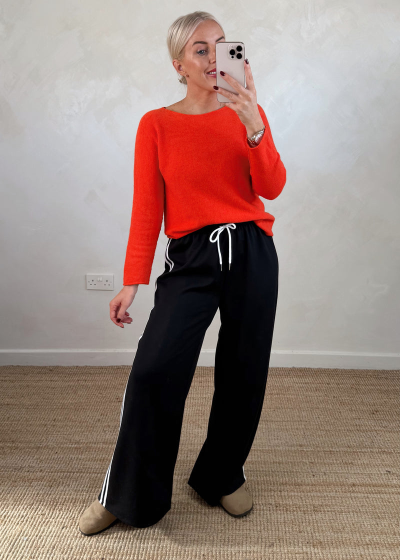 Connie striped jogger - black-The Style Attic