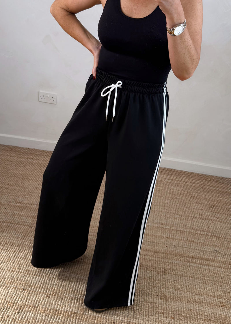 Connie striped jogger - black-The Style Attic
