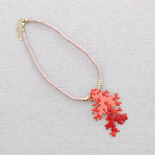 Coral necklace-The Style Attic