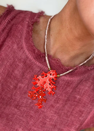 Coral necklace-The Style Attic