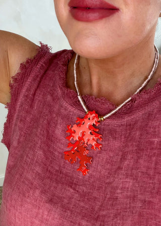 Coral necklace-The Style Attic