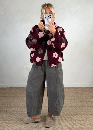 Corduroy Junie barrel leg trouser - Taupe-The Style Attic