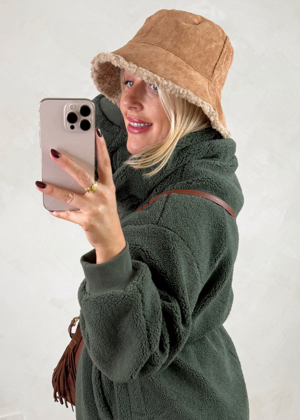Corduroy bucket hat - tan-The Style Attic