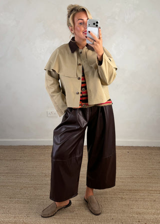 Corduroy collar jacket-The Style Attic