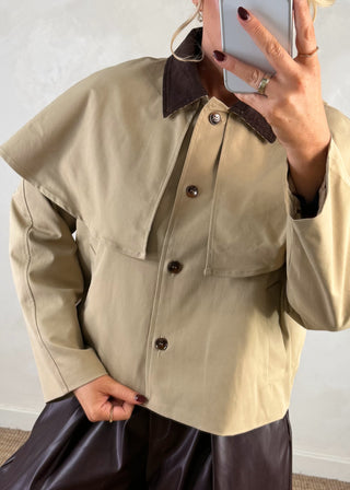 Corduroy collar jacket-The Style Attic
