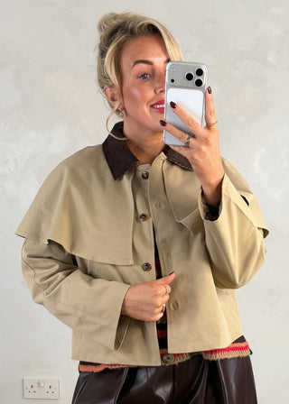 Corduroy collar jacket-The Style Attic