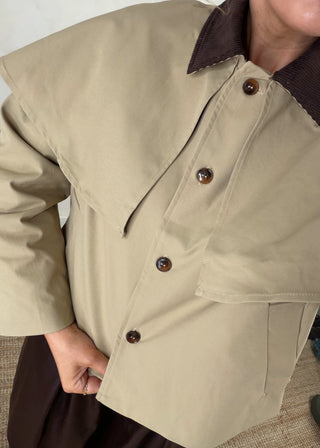 Corduroy collar jacket-The Style Attic