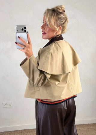Corduroy collar jacket-The Style Attic