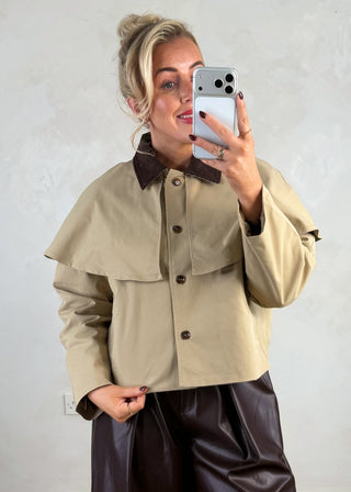 Corduroy collar jacket-The Style Attic