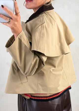 Corduroy collar jacket-The Style Attic