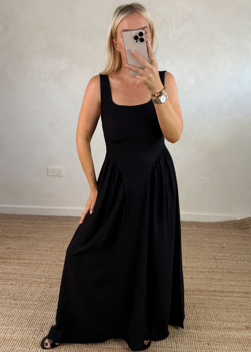 Corset style maxi - black-The Style Attic