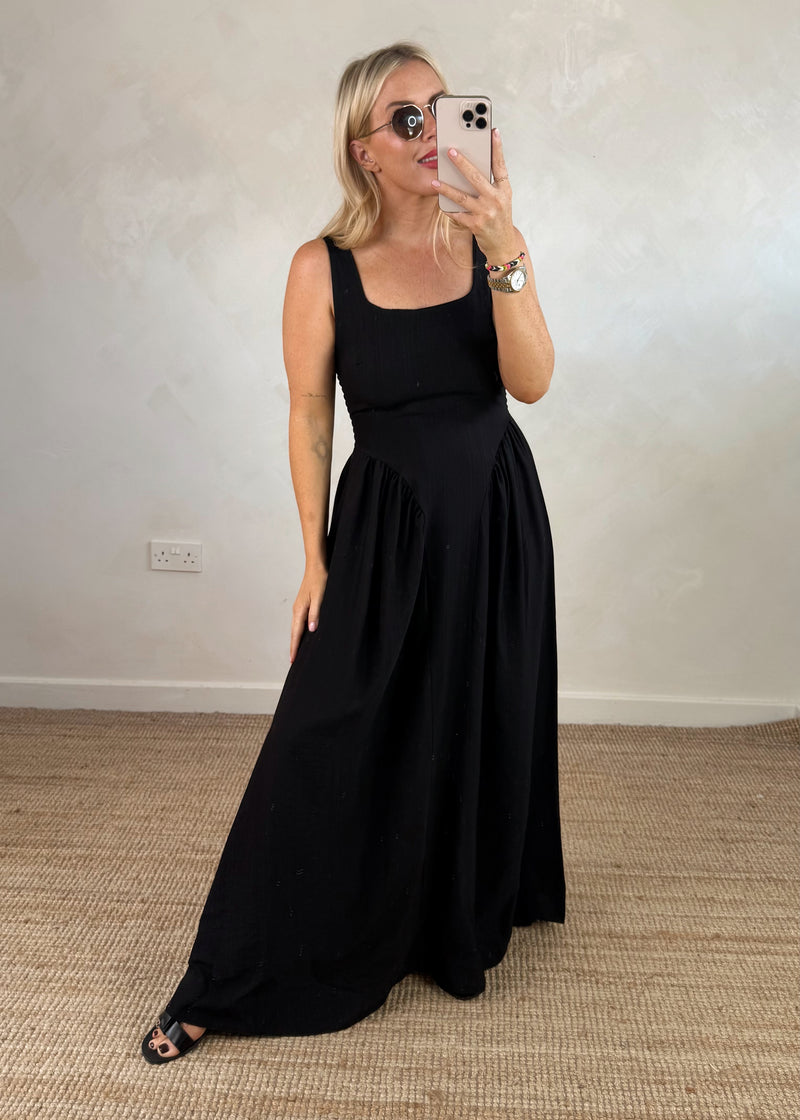 Corset style maxi - black-The Style Attic