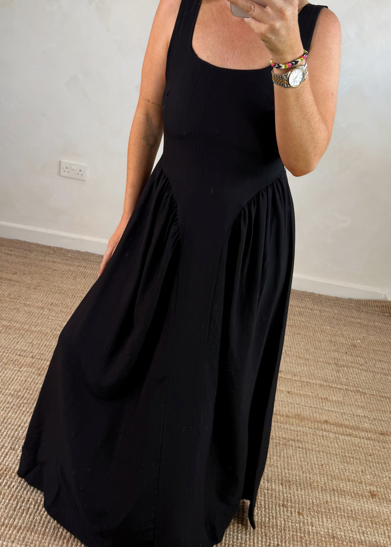Corset style maxi - black-The Style Attic