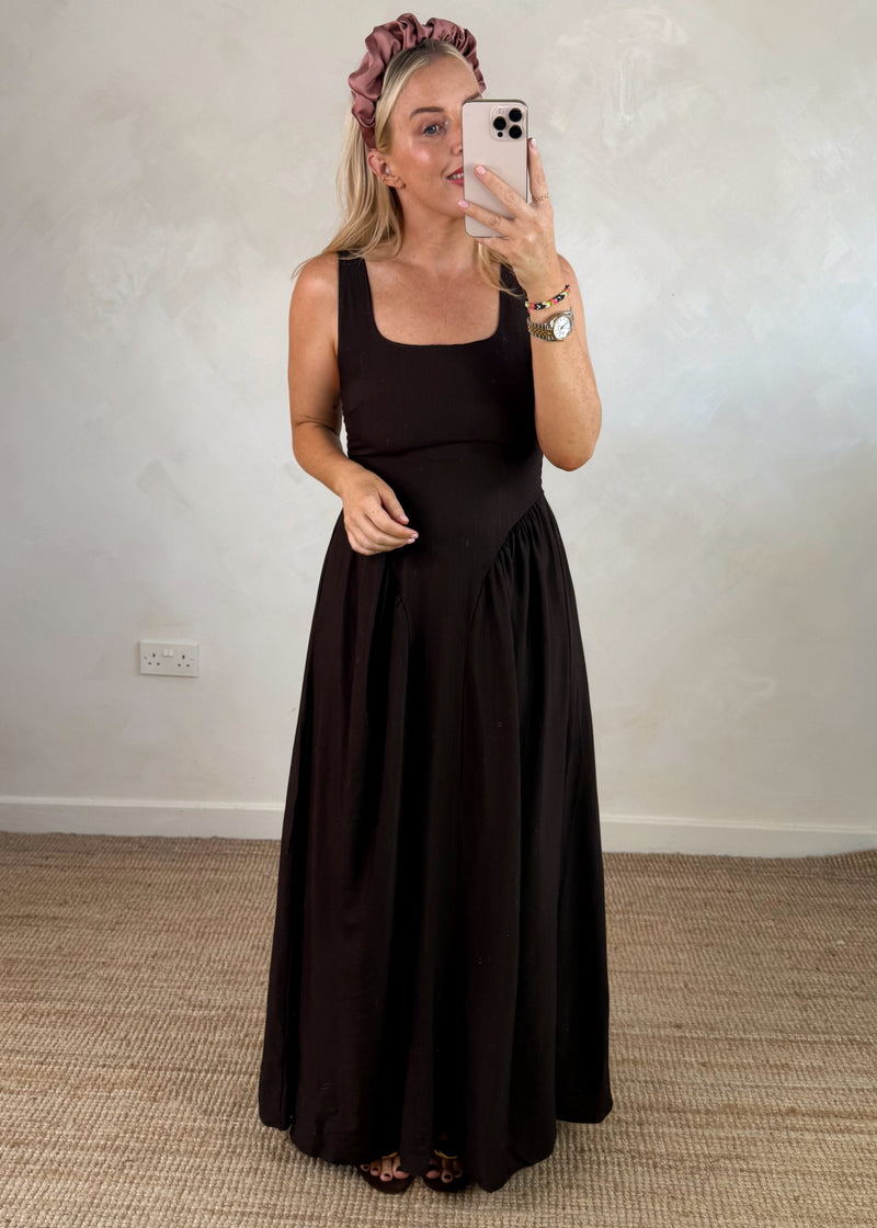 Corset style maxi - chocolate-The Style Attic