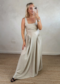 Corset style maxi - stone-The Style Attic