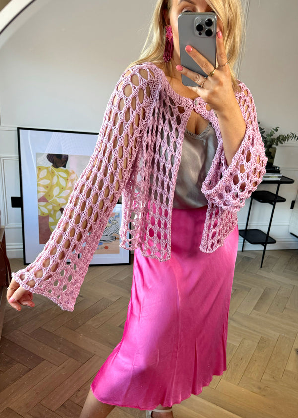 Costa crochet cardigan - lilac-The Style Attic