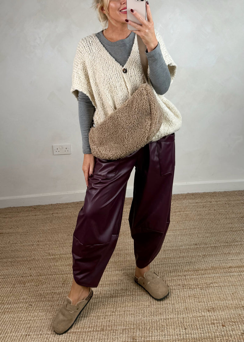 Cosy button front knit - cream-The Style Attic
