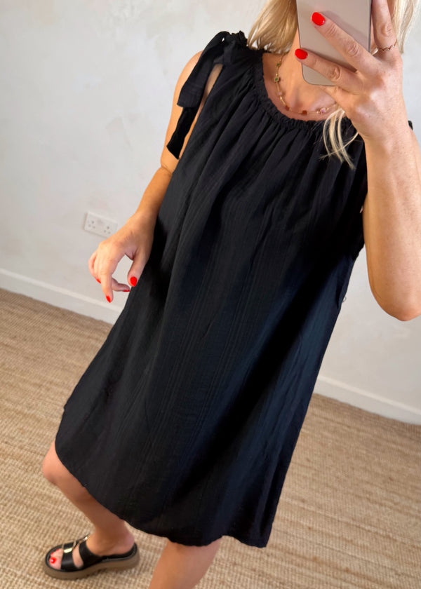 Cressida sun dress - black-The Style Attic