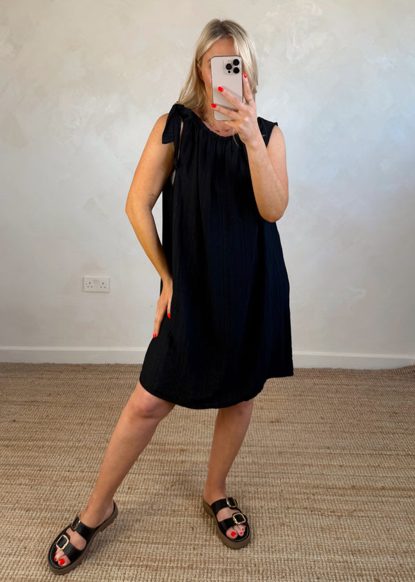 Cressida sun dress - black-The Style Attic