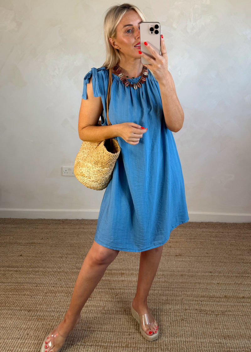 Cressida sun dress - cerulean-The Style Attic