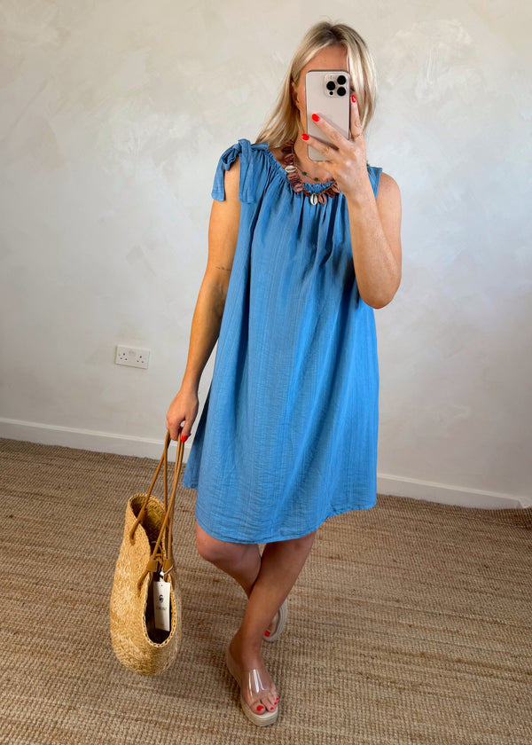 Cressida sun dress - cerulean-The Style Attic
