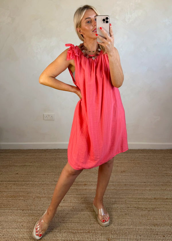 Cressida sun dress - coral-The Style Attic