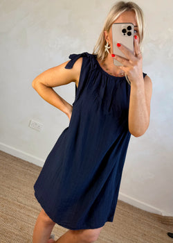 Cressida sun dress - navy-The Style Attic