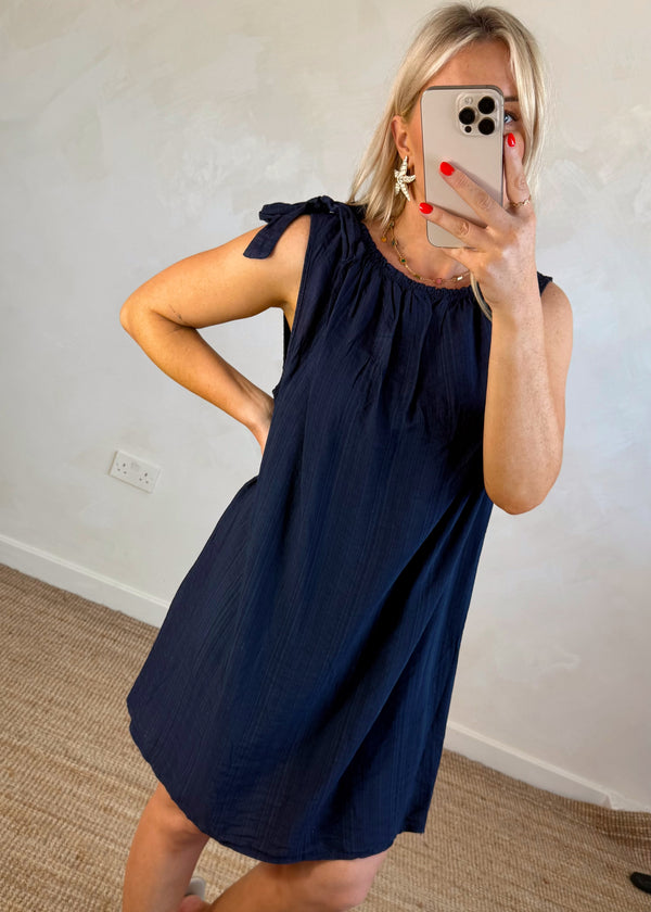 Cressida sun dress - navy-The Style Attic