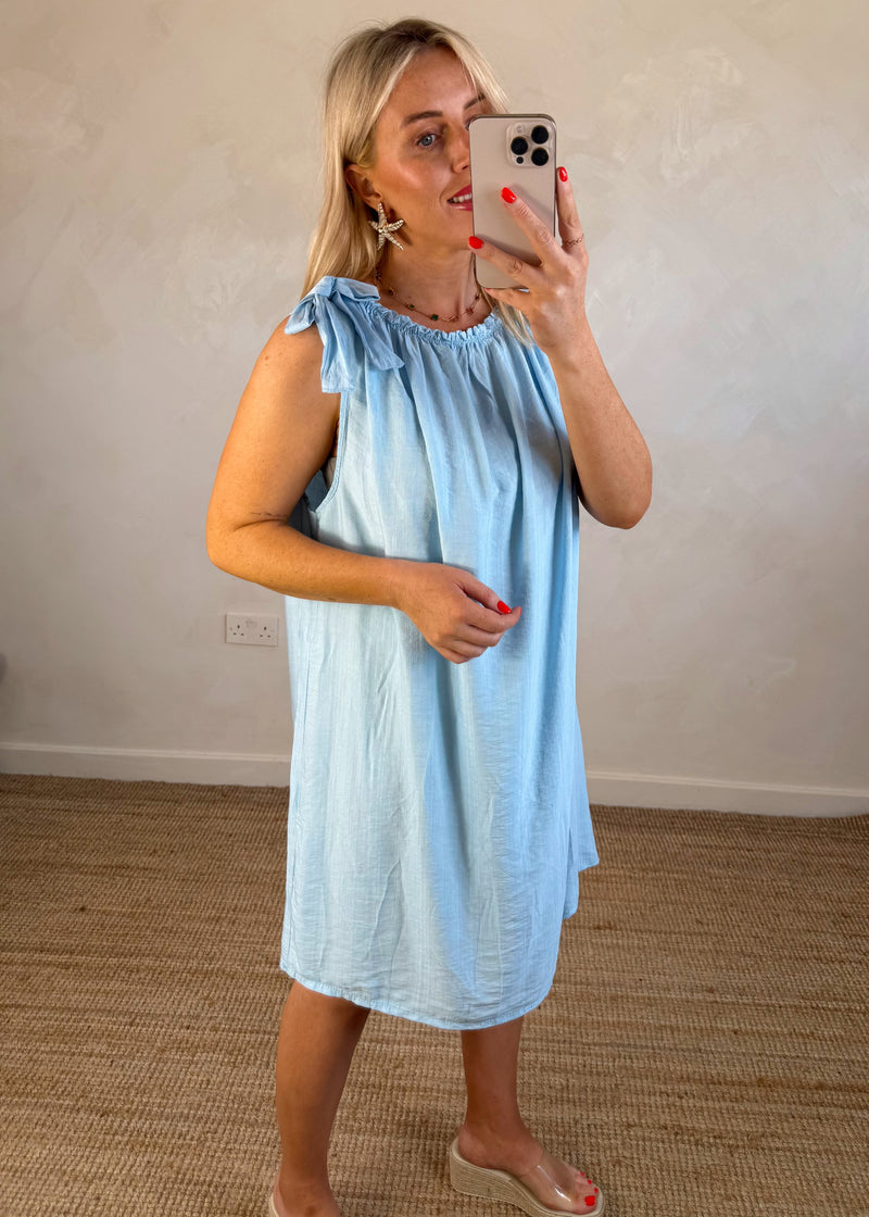 Cressida sun dress - sky blue-The Style Attic