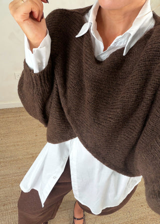 Crossover knit - Chocolate-The Style Attic