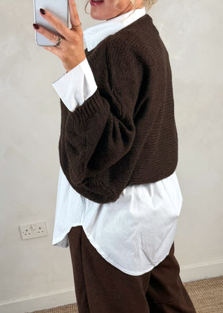 Crossover knit - Chocolate-The Style Attic