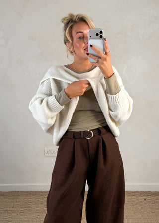 Crossover knit - Cream-The Style Attic