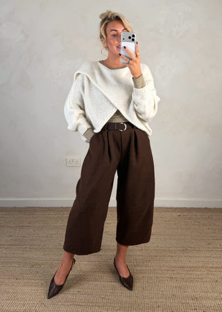 Crossover knit - Cream-The Style Attic