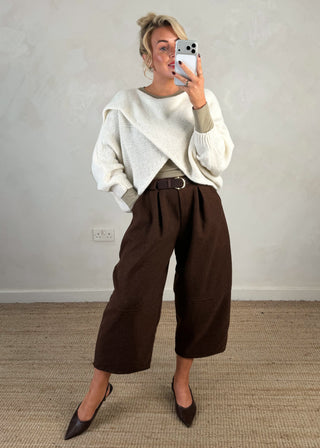 Crossover knit - Cream-The Style Attic