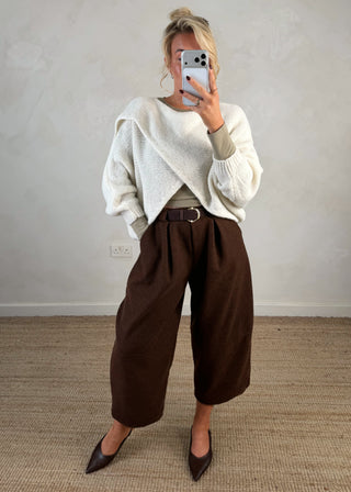 Crossover knit - Cream-The Style Attic