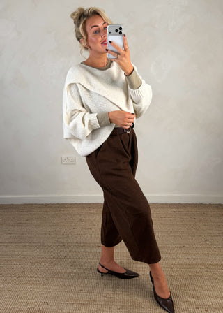 Crossover knit - Cream-The Style Attic