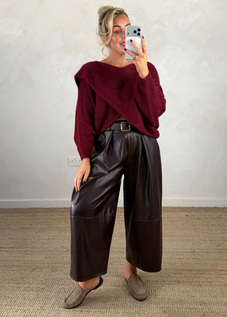 Crossover knit - Merlot-The Style Attic