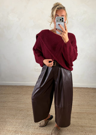 Crossover knit - Merlot-The Style Attic