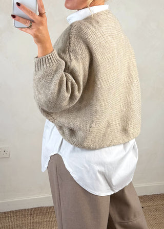 Crossover knit - Oatmeal-The Style Attic