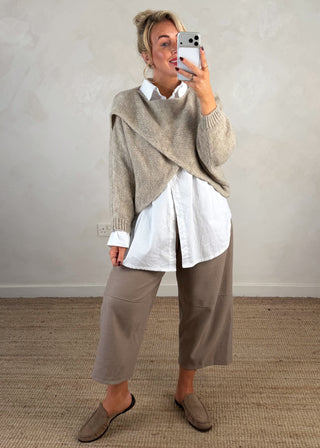 Crossover knit - Oatmeal-The Style Attic