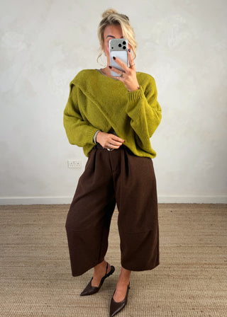 Crossover knit - Olive-The Style Attic