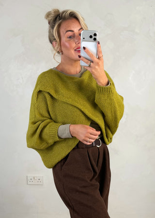 Crossover knit - Olive-The Style Attic