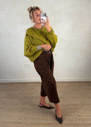 Crossover knit - Olive-The Style Attic