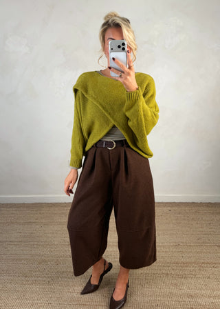 Crossover knit - Olive-The Style Attic