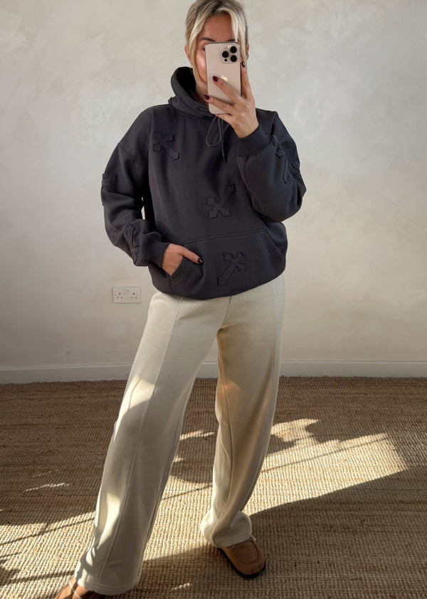 Crucifix hoody - charcoal-The Style Attic