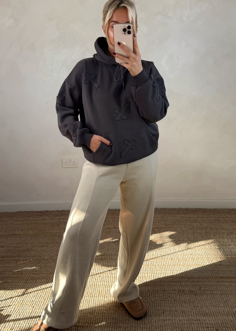 Crucifix hoody - charcoal-The Style Attic