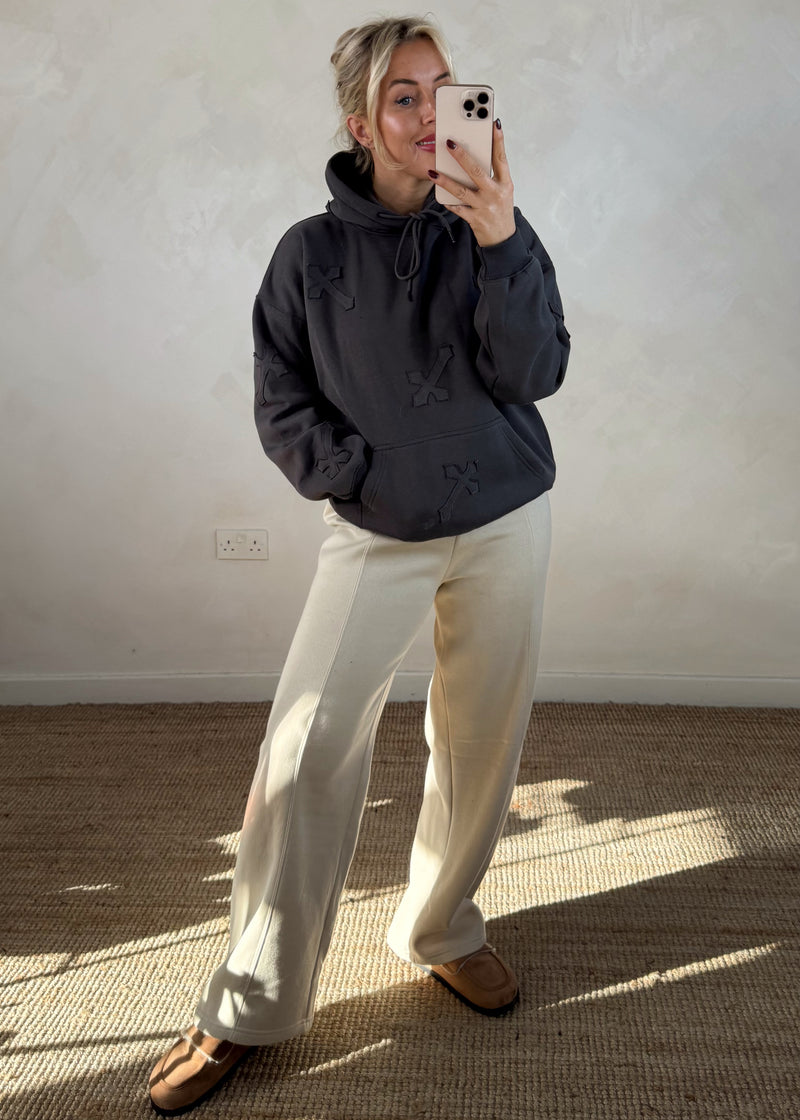 Crucifix hoody - charcoal-The Style Attic